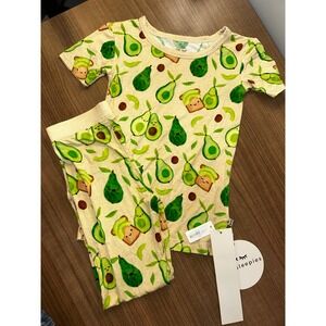 Little Sleepies Avocado Toast short sleeve shirt with pants NWT 3T